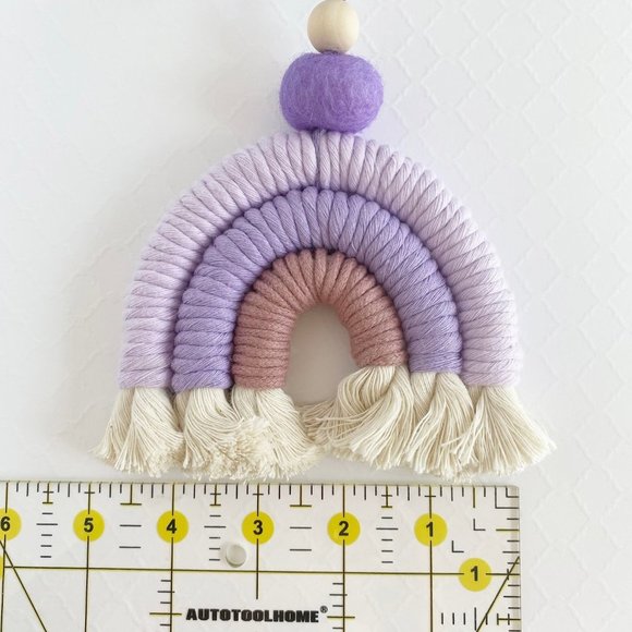 Macrame Wall Hanging, Nursery Wall Hanging, Boho Macrame Decorations, Rainbow Ma - Picture 4 of 4